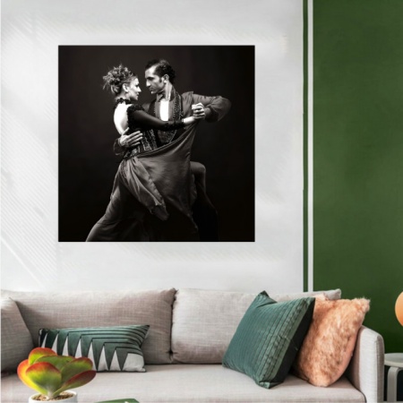 Tango Argentino par, uramljena slika 50x50 cm - Img 2