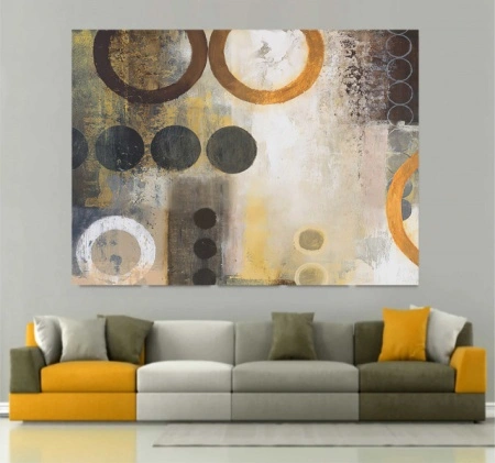 Yellow O, uramljena slika 70x100cm - Img 2