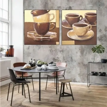 Cappuccino, komplet od dve uramljene slike 40x40cm svaka - Img 2
