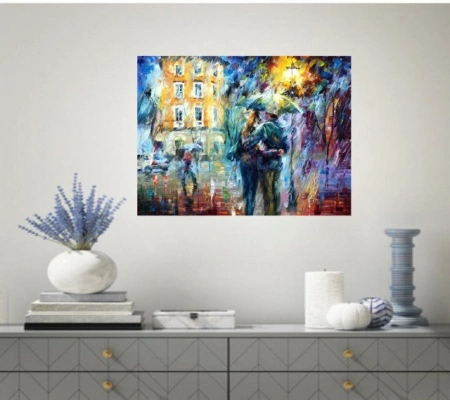 City rain, uramljena slika 30x40cm , 40x50cm i 50x70cm - Img 2