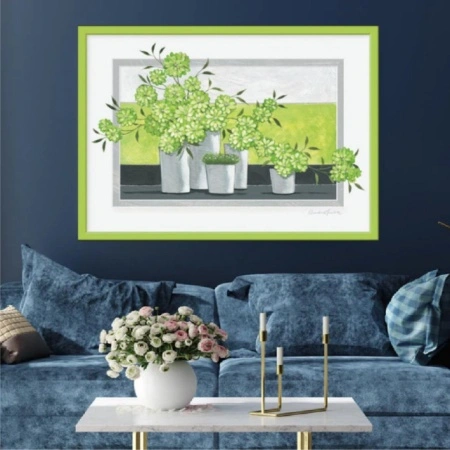 Green flowers, framed picture - Img 2