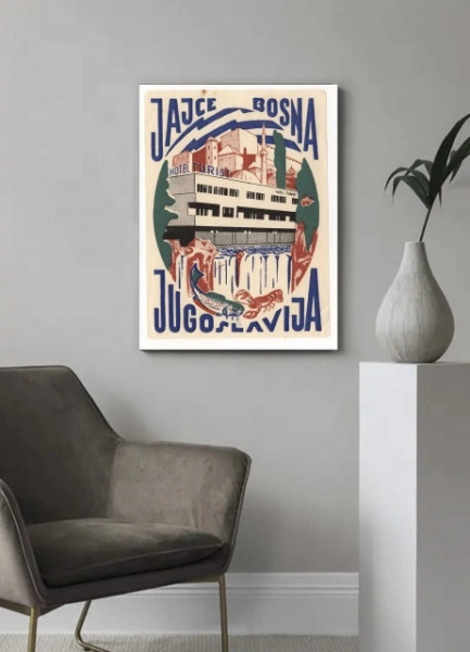 Hotel Turist, Jajce Bosna, stari poster, dimenzije 30x40cm i 40x50cm - Img 2
