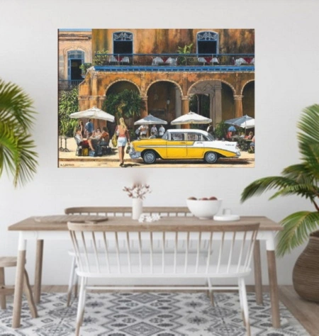 Kafe Kuba, uramljena slika 60x90cm - Img 4