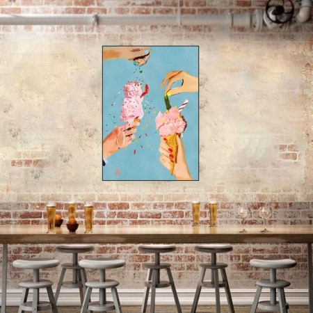 Sareni sladoledi, uramljena slika 40x50cm , 50x70cm i 60x80cm - Img 2