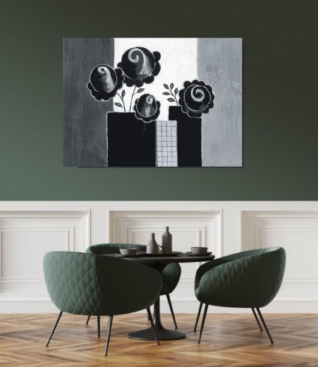 Silver pearls, uramljena slika 50 x 70 cm - Img 2