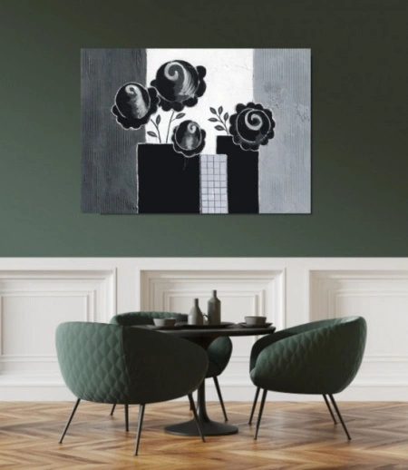 Silver pearls, uramljena slika 50 x 70 cm - Img 2