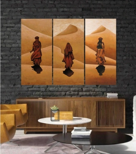 Slika Arab Hurani, uramljena slika 3 kom dimenzije 30x70cm svaka - Img 4
