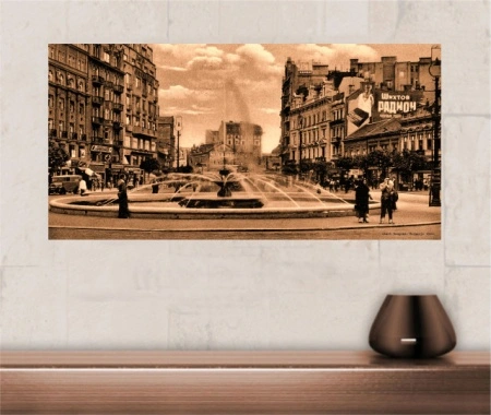 Stari Beograd - terazije 1920., uramljena slika 50x100cm - Img 2