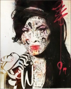 Amy Winehouse, uramljena slika 40x50cm