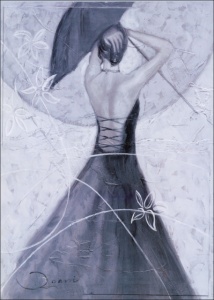Beautiful back with parasol