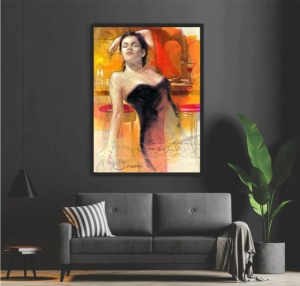 Beauty lady, uramljena slika 60x80cm - Img 2