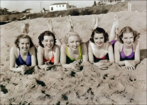 Beauty on the beach, framed picture