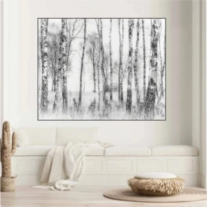 Crno bela suma, uramljena slika 40x50cm - Img 2