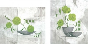 Green wave, dve uramljene slike 50x60cm svaka