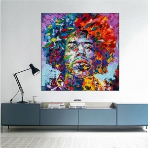 Jimi Hendrix, uramljena slika 50x50cm - Img 2
