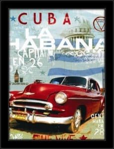 Kuba La Havana, uramljena slika 50 x 70 cm