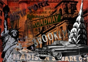 New York City uramljena slika 50x70cm