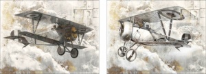 Old planes, dve uramljene slike 30x40cm i 40x50cm svaka