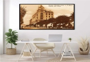 Stari Beograd, restoran Ruski Car, 1926., uramljena slika 50x100cm - Img 2