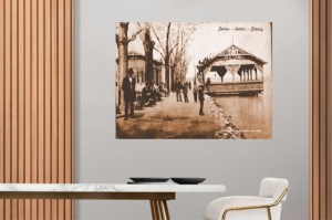 Stari Beograd, restoran venecija Zemun 1913., uramljena slika 30x40cm i 40x50cm - Img 2