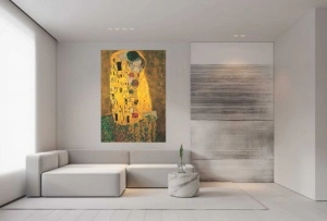 The Kiss, G. Klimt, uramljena slika 70x100cm - Img 2