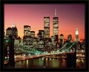 Brooklin Bridge at noght, framed picture