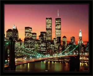 Brooklin Bridge at noght, framed picture