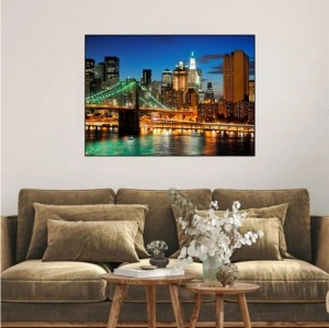 Brooklyn bridge at night, framed picture - Img 2