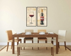 Crveno vino, dve uramljene slike 20x50cm i 30x70cm svaka - Img 2