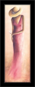 Dame i haljine triptih , 3 uramljene slike 40x120cm svaka - Img 2