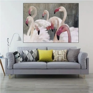 Flamingosi , uramljena slika 40x50cm, 50x70cm i 60x90cm - Img 2