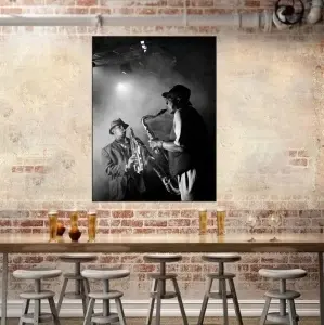 Jazz svirka, uramljena slika 40x50cm , 50x70cm i 60x80cm - Img 2