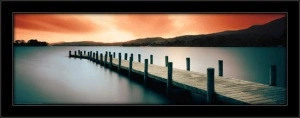 Jetty drveno pristanište, uramljena slika 30x90cm