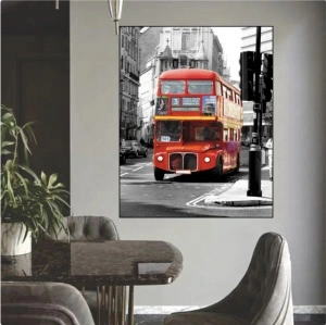 London bus line 161, uramljena slika 40x50cm - Img 2