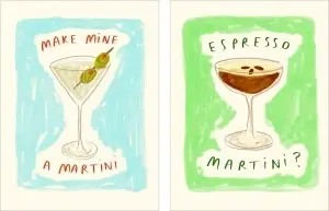 Martini, dve uramljene slike dimenzije 30x40cm i 40x50cm svaka