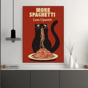 More Spaghetti-Less Upsetti , uramljena slika 40x50cm , 50x70cm i 60x80cm - Img 2
