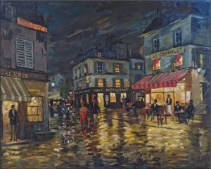 Old street in Paris, uramljena slika 40x50cm ,50x70cm i 60x90cm