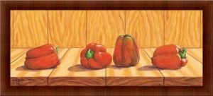 Red peppers, framed picture