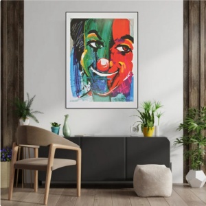 Rolf Knie- Face of the Clown, uramljena slika 60x80cm - Img 2