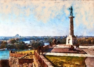 Spomenik pobednik, uramljena slika 50x70cm