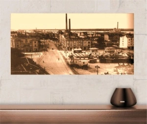 Stari Beograd - pijaca Bajloni 1903., uramljena slika 50x100cm - Img 2