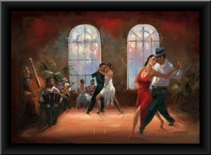 Tango ples, uramljena slika - Img 2