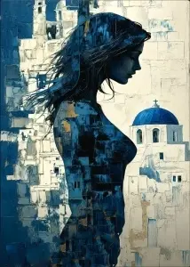 Zoe, uramljena slika 40x50cm , 50x70cm i 60x90cm