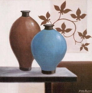 Blue and brown, framed picture
