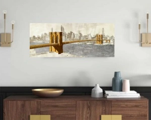 Brooklyn bridge New York,, uramljena slika 50x100cm - Img 2