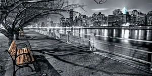 By the river, framed picture