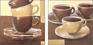 Cappuccino, komplet od dve uramljene slike 40x40cm svaka