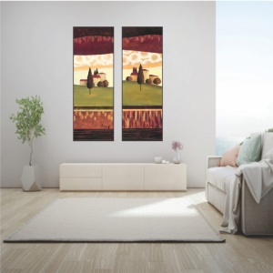 Castellina in Chianti, dve uramljene slike 30x70cm svaka - Img 2