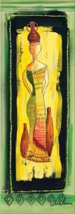Donna Africana 2, uramljena slika 35x100cm
