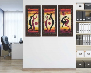 Jonna, tri uramljene slike dimenzije 30x70cm svaka - Img 2